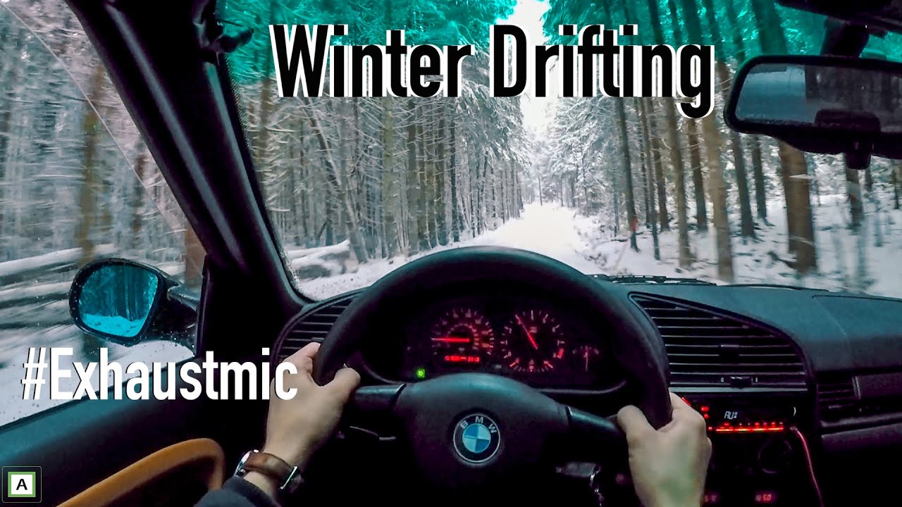 RAW SOUND! BMW E36 325i POV Snow Drifting!