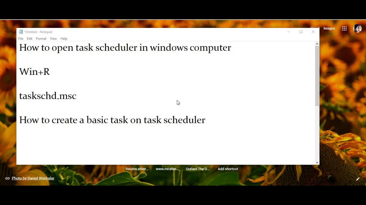 how to open task scheduler with a run and how to create a basic task with task scheduler