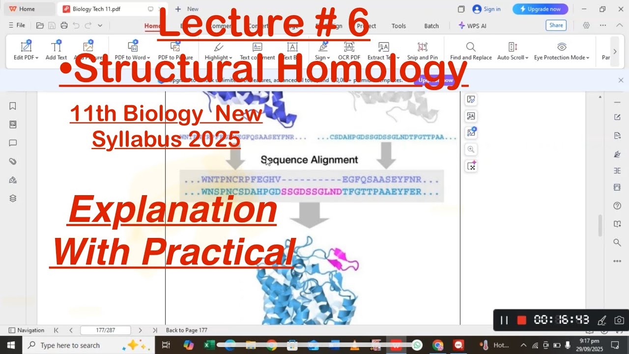Structural Homology | Class 11 Biology | PTB 2025 | Structural & Computational Biology | Chapter 7