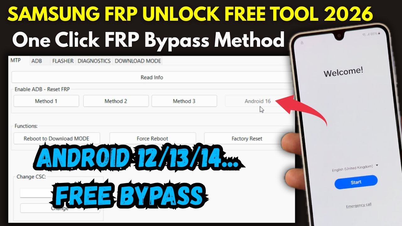 Samsung FRP Unlock Tool | Samsung FRP Unlock Fee | One Click Remove FRP Google Account Tool