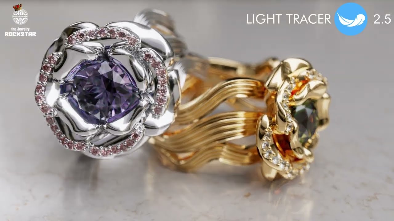 Light tracer 2.5 animation features tutorial using a 3D Jewelry animation creation process