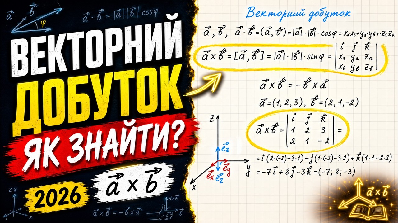 Векторний добуток векторів. Площа паралелограма побудованого на векторах. Орти сисмтеми кооринат