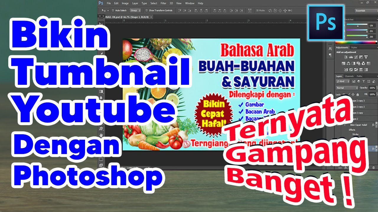 Belajar Mendesain Tumbnail Youtube Bagi Youtuber Pemula || Pemula Photoshop PASTI BISA!!