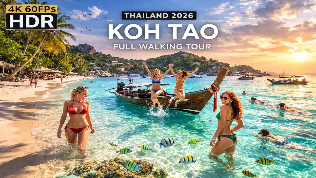 Koh Tao 2026 Full tour POV Walk | ALL BEACHES Tour Thailand 🇹🇭