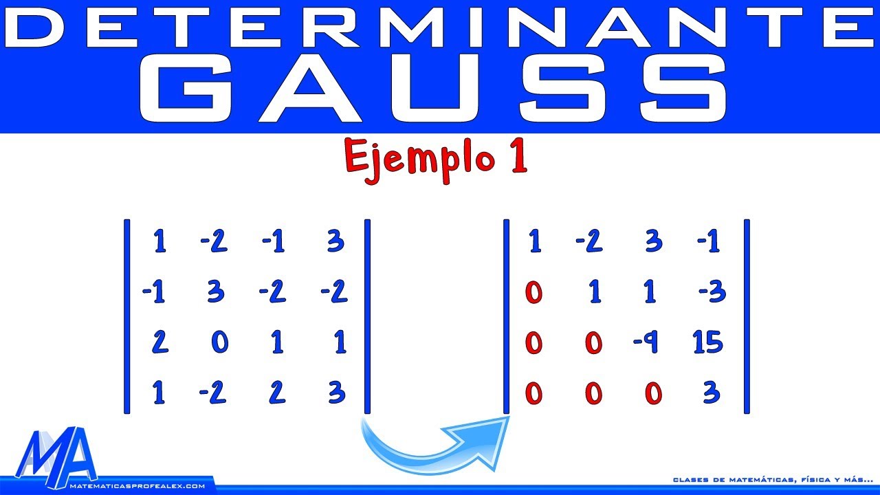 Determinante de una matriz 4x4  método de Gauss | Ejemplo 1