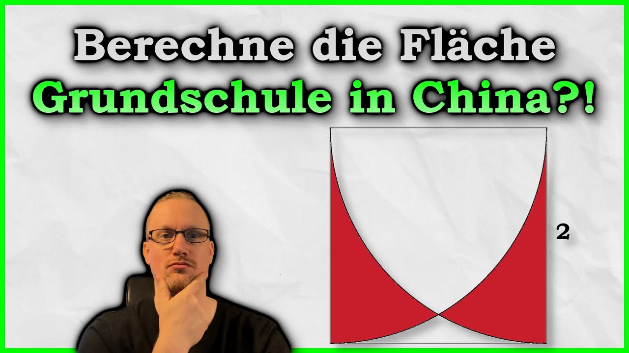 Fläche einer verrückten Figur im Quadrat – Mathe-Rätsel aus China!