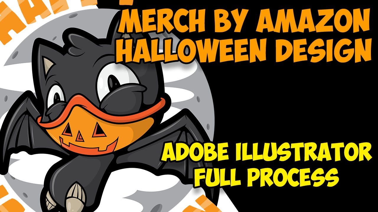 Merch By Amazon Full Process: Halloween Safety In Social Distancing Bat Design