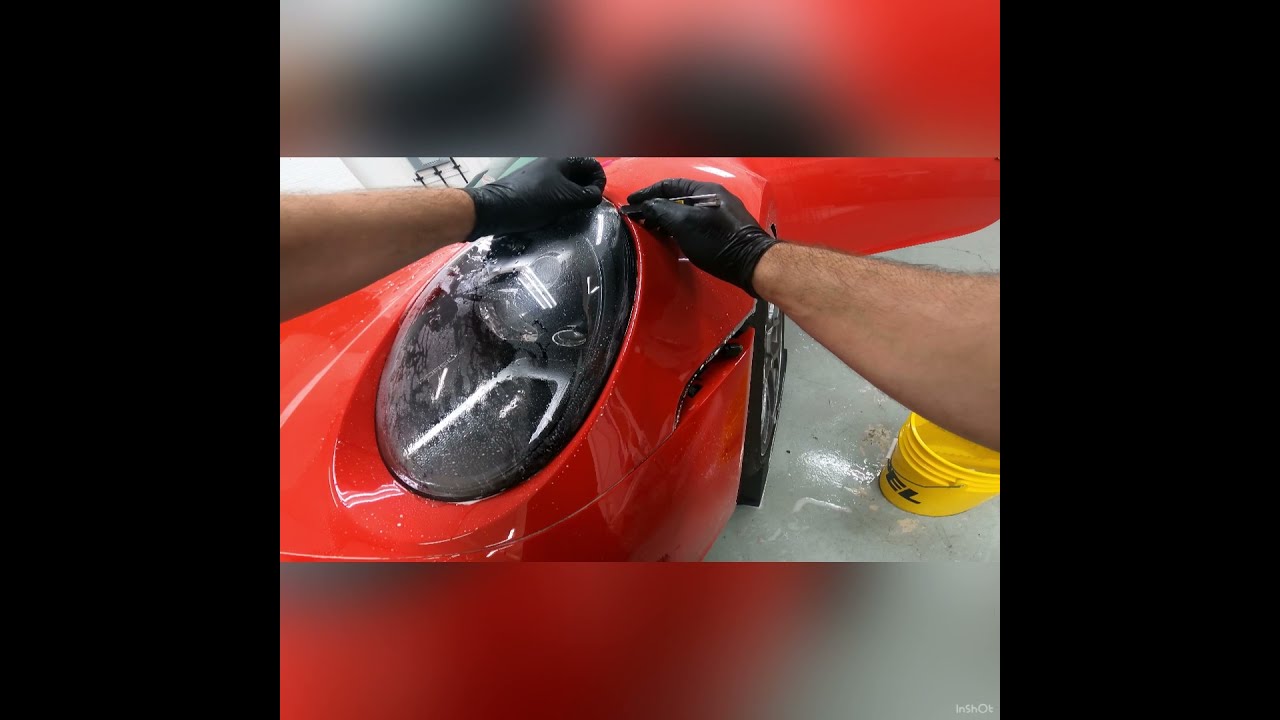 Porsche 992 Carrera оклейка крыла с куска. Ppf, how to install ppf.