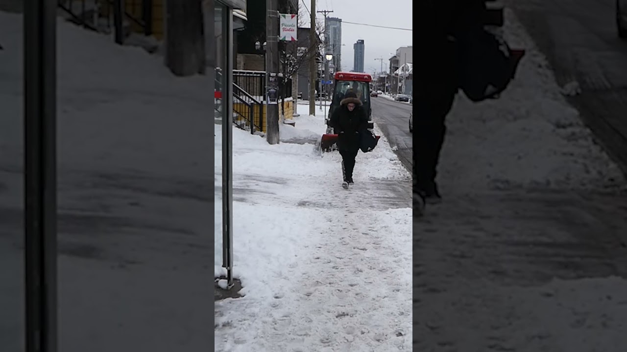 Move or Don't!! Sidewalk Snow Plow Clearing #shorts