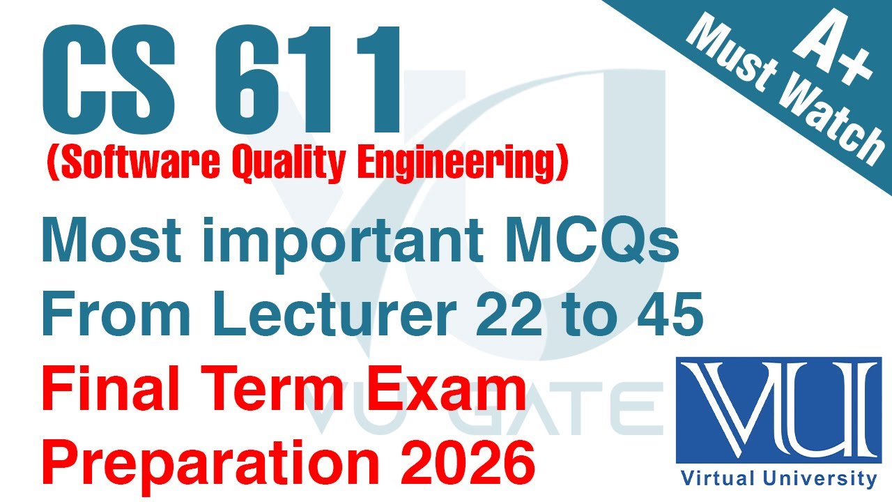 CS611 Final Term Solved MCQs 2026 | CS611 Preparation by VU Gate