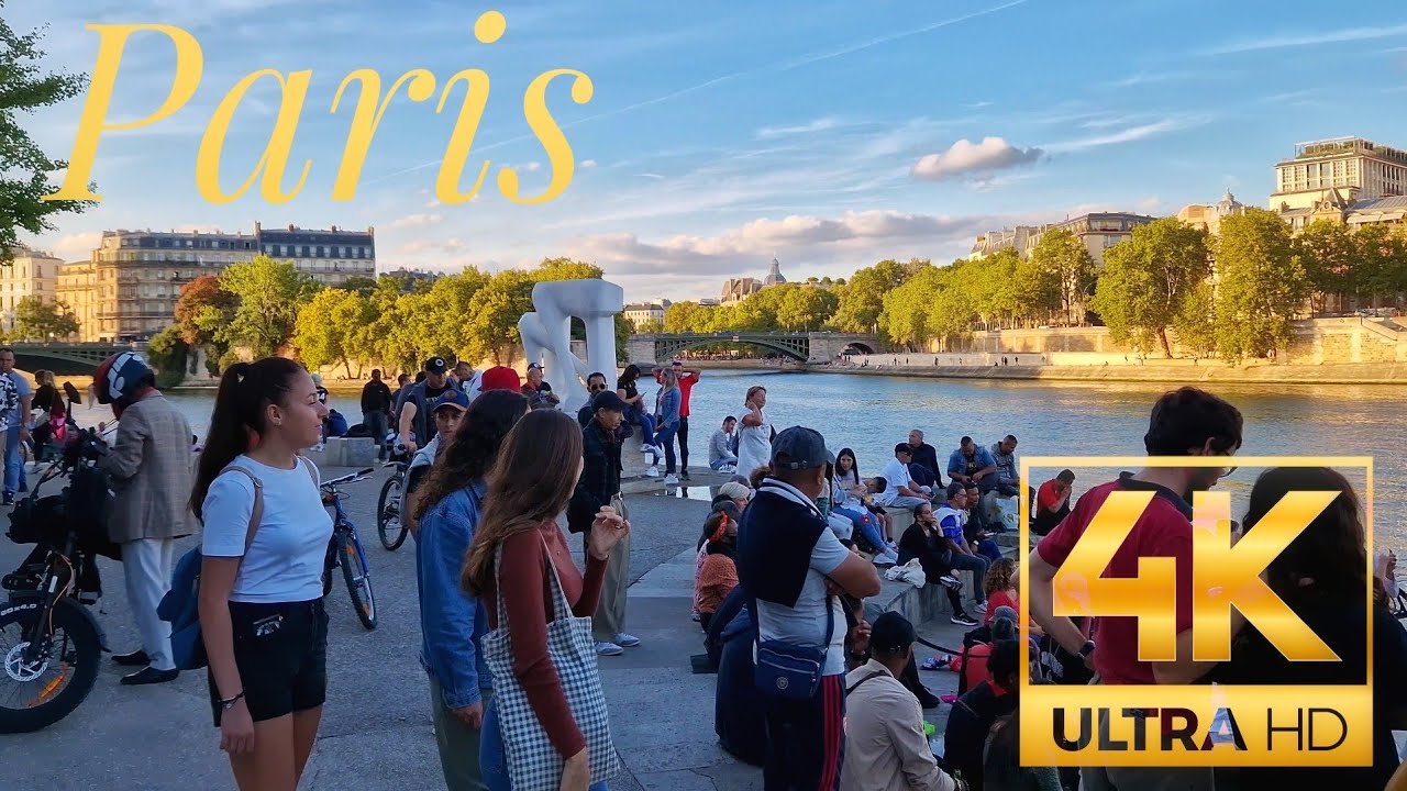 Walking in Paris - The Seine River - 4K -
