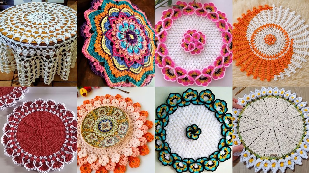 Beautiful crochet circular table runners and mats new design ideas 2026