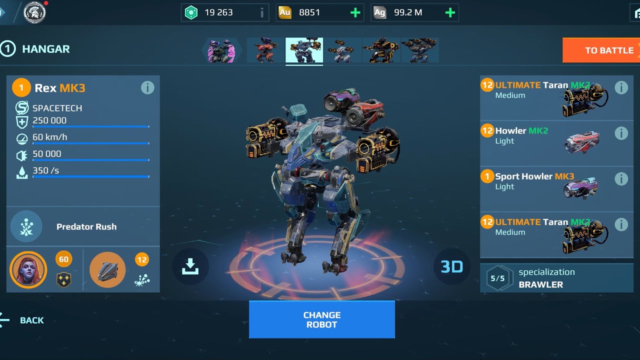 Rex Howler TARAN | War Robots Gameplay 