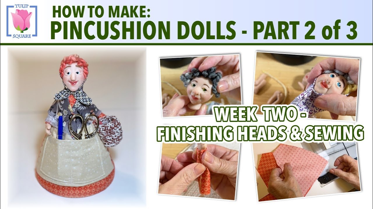 How to Make Polymer Clay Head Pincushion Dolls ✿ Part Two of Three ✿ Free Tutorial by Tulip Square ✿
