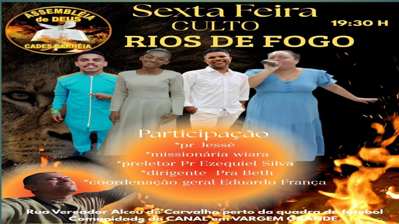 Culto Rios de fogo. Pregação tema Eu não vou morrer nessa prova