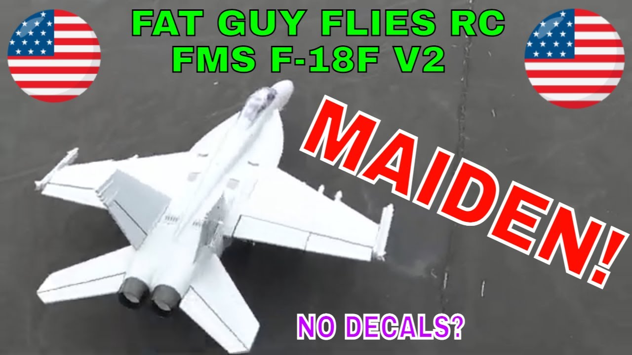 FMS F-18F V2 MAIDEN FLIGHT! by Fat Guy Flies RC