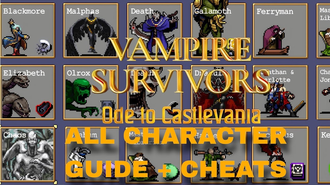 Vampire Survivors Ode To Castlevania Guide to All Characters And Cheat Codes
