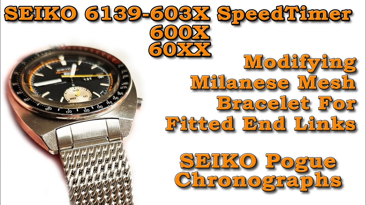 Milanese Mesh Bracelet with Fitted End Links for SEIKO Pogue Chronographs