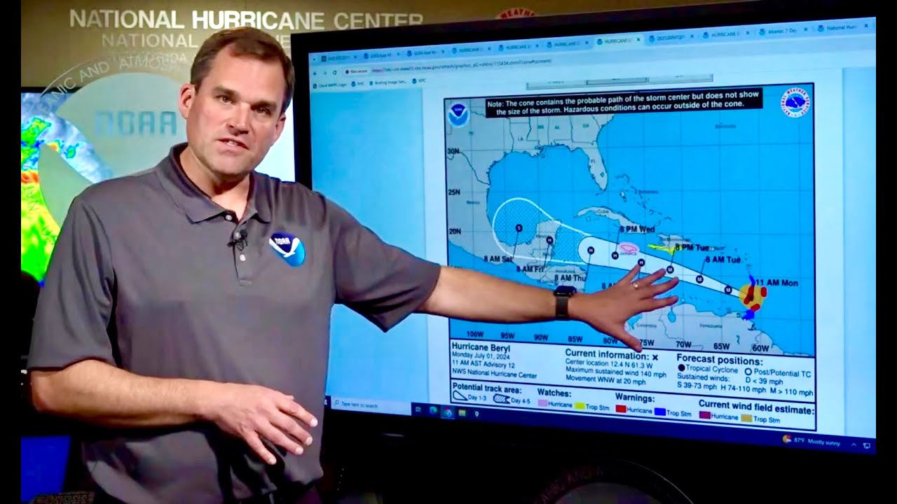 Morning Update on Hurricane Beryl from NHC in Miami, FL (July  1, 2024)