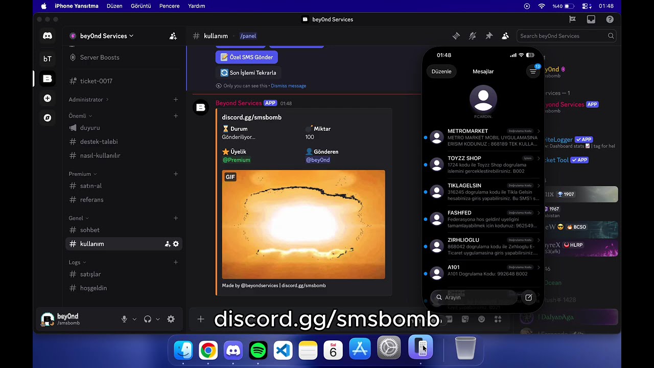 SMS/Call Bomber Paneli Tanıtımı | discord.gg/smsbomb