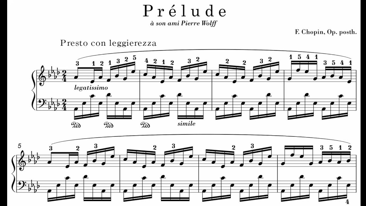 Chopin - Prelude (No.26) B.86 Op.Posth in A flat major (Arrau)