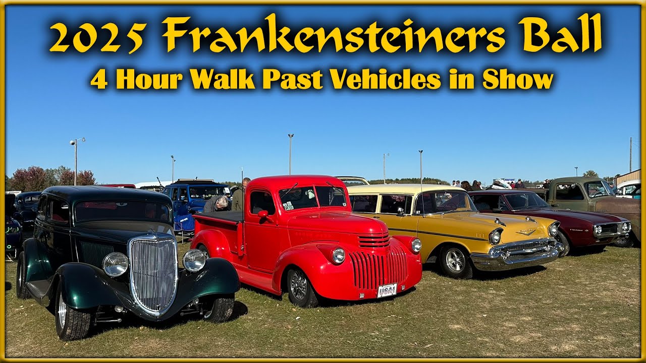 MASSIVE Car Show!! - 2025 Frankensteiners Ball 20 Car Show 1600+ Hot Rods - Rat Rods - Muscle Cars