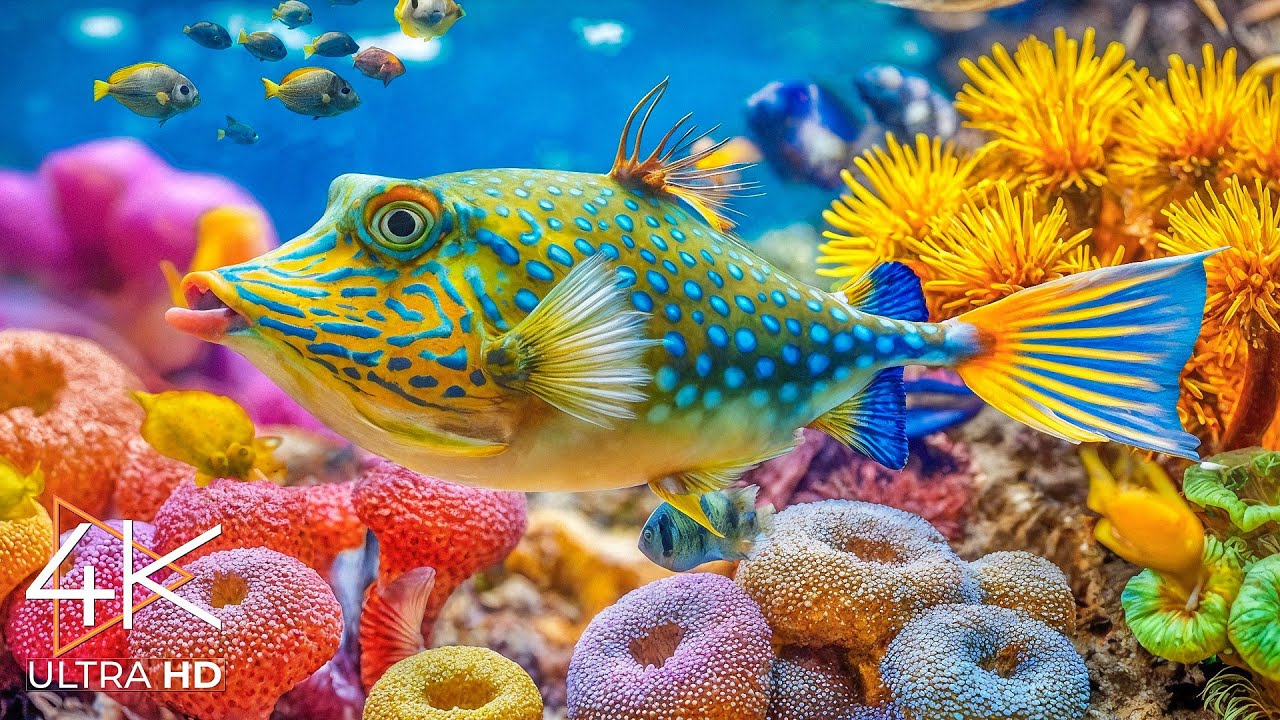 Удивительное подводное приключение в формате 4K 🐳 Спокойный подводный мир с разноцветными рыбками и