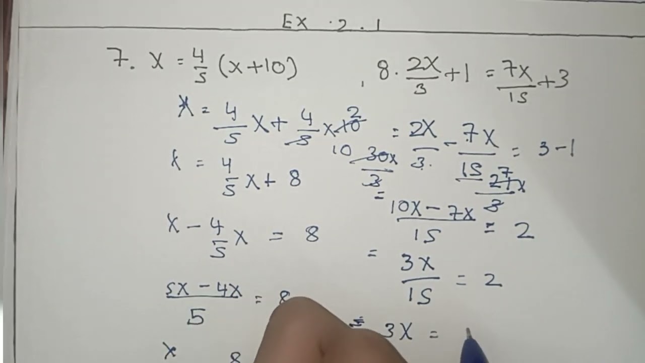 #class 8 maths chapter 2 exercise 2.1 linear equation in one variable all questions 