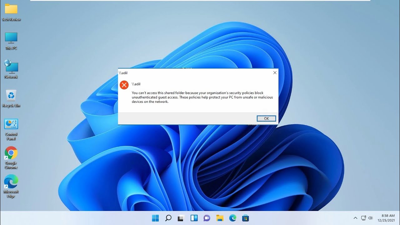 You Cant Access This Shared Folder Because Your Organization&rsquo;s Security Policies On Windows 11