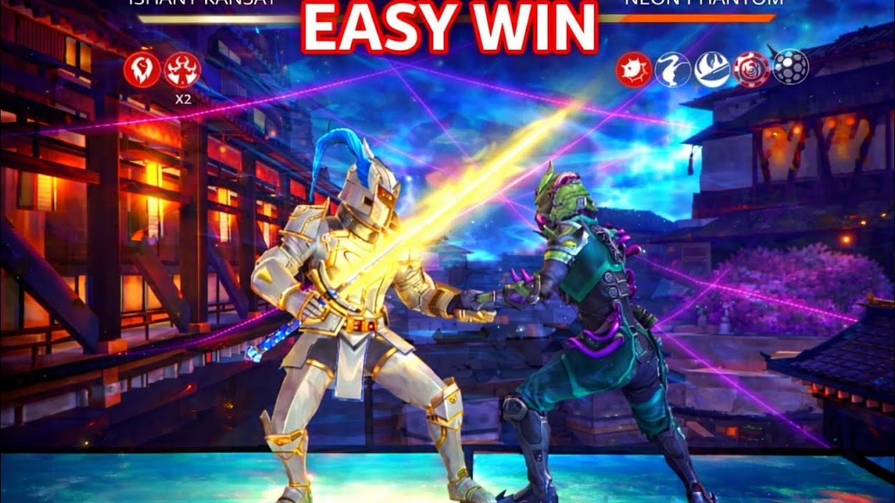 Best free set vs Neon Phantom Hard | Shadow Fight 3 