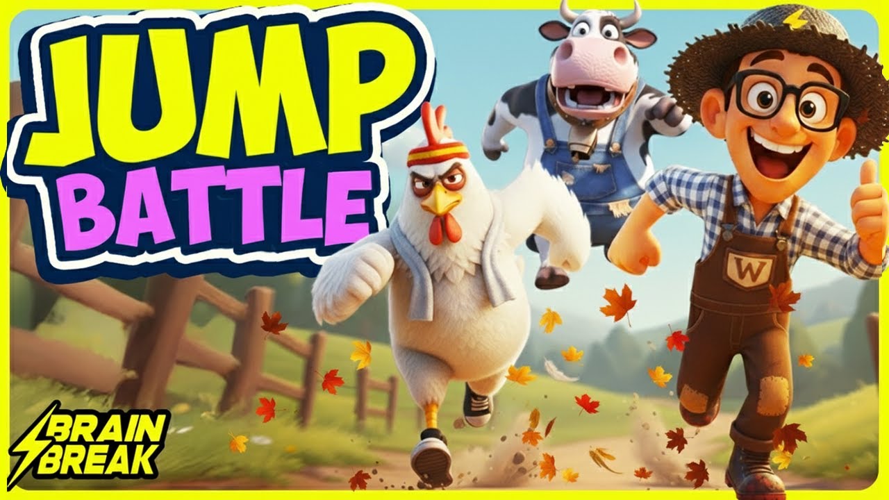 ⚡️ Barnyard Jump Battle ⚡️ Fall Brain Break for Kids ⚡️ Farm Jump Challenge