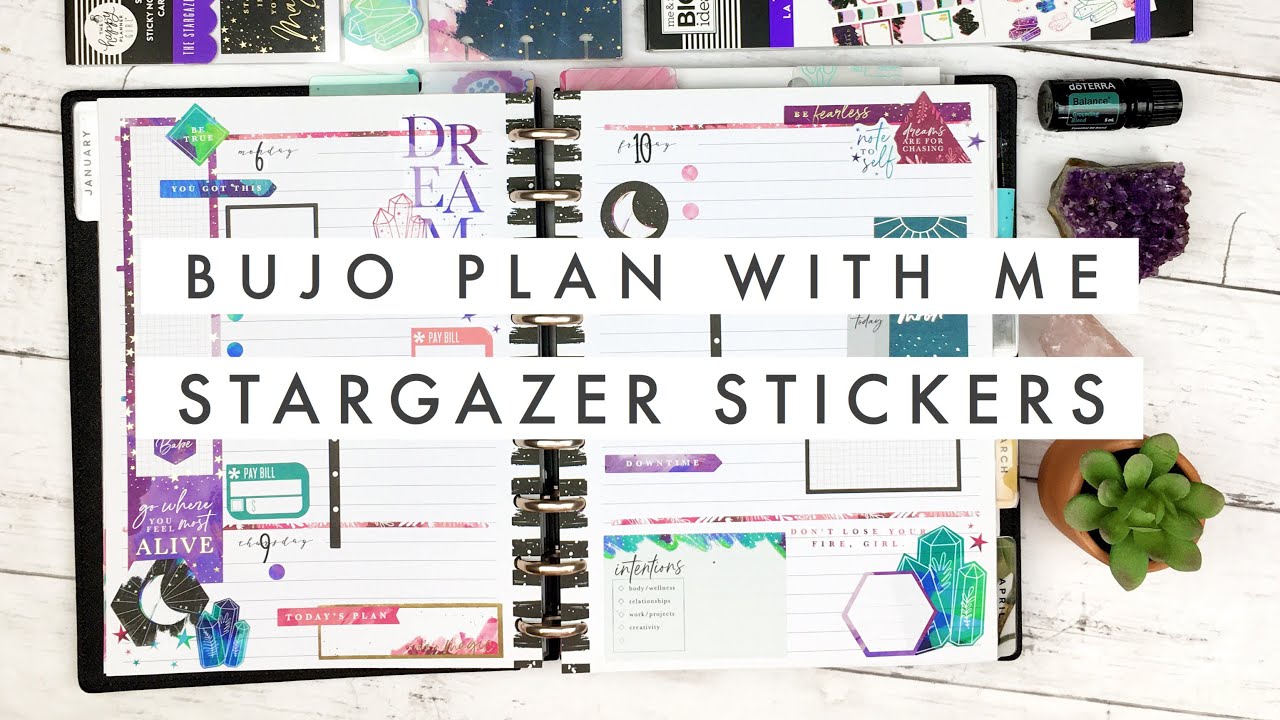 Happy Planner Bullet Journal // Bujo With Me Stargazer Sticker Pack January 6 - 12, 2020