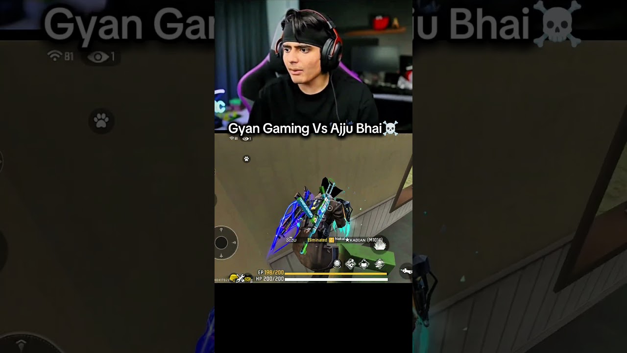 Gyan Gaming vs Ajju Bhai☠️#freefire #gyangaming #shorts #freefire