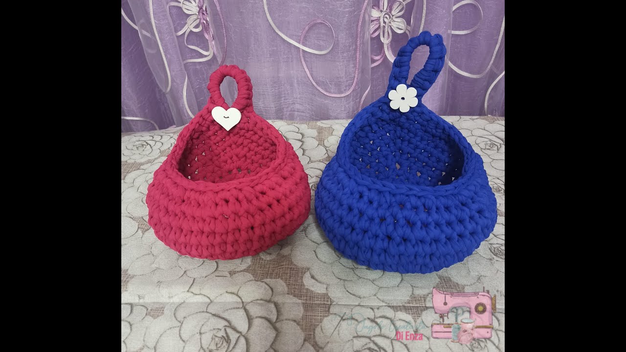 Cestino porta tutto da appendere 🧺🧶 facile e veloce / Easy crochet basket