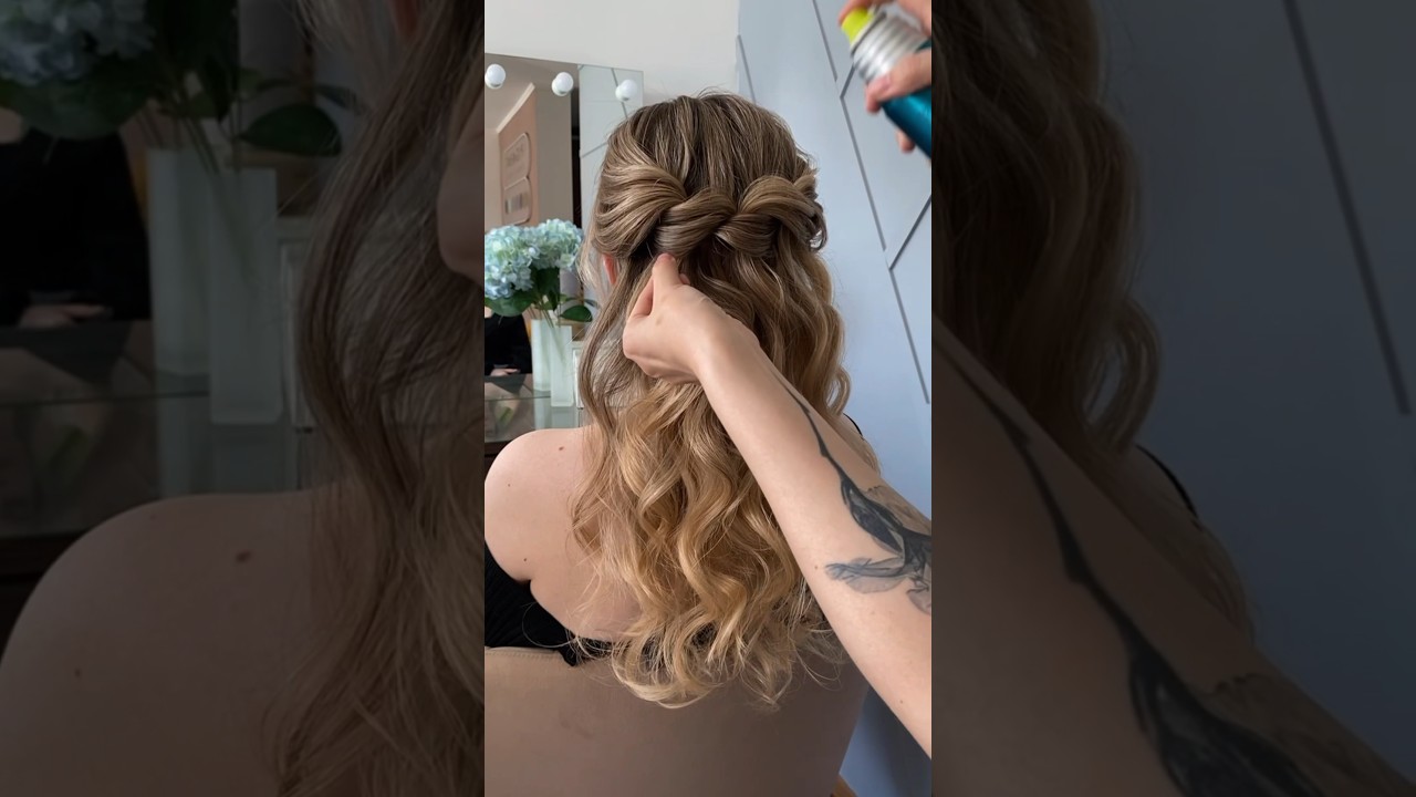 Cute bridesmaid hairstyle. Красивая прическа на свадьбу, Мальвинка❤️ #hairtutorial #hairstyles #love