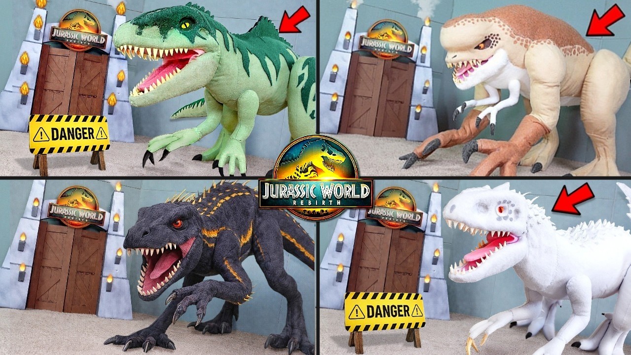 All Dinosaurs Jurassic World T-Rex, MOSASAURUS, GIGANOTOSAURUS, SPINOSAURUS - Final Battle Movie