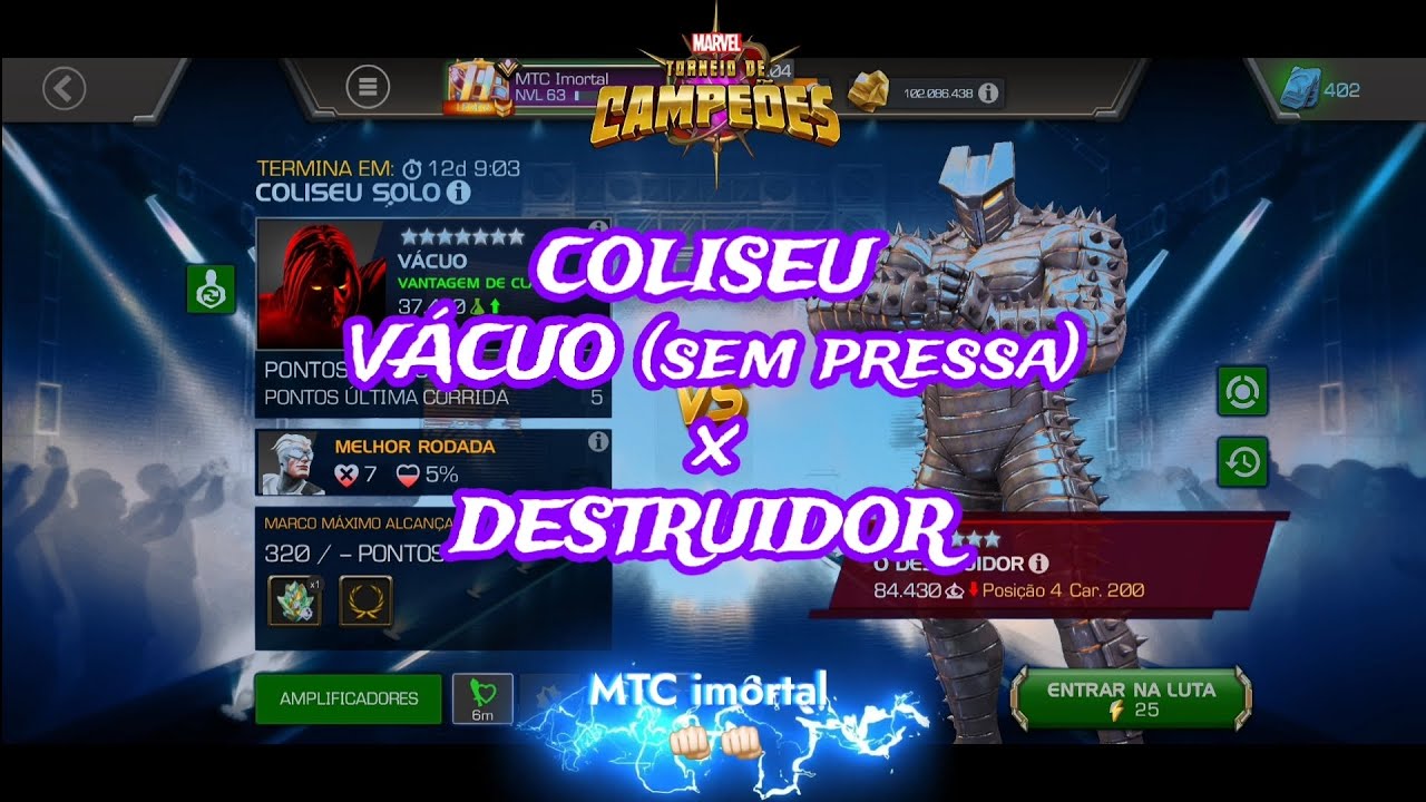 @mtcimortal COLISEU solo | Vácuo x Destruidor| |Mtc | Mcoc | Marvel.