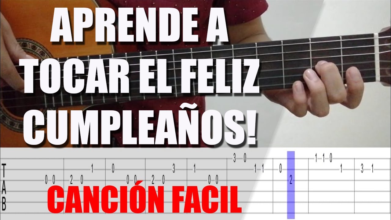 🥳Como Tocar la MELODÍA de  🎁FELIZ CUMPLEAÑOS🎁 en Guitarra-(Tutorial FÁCIL para PRINCIPIANTES)🎂