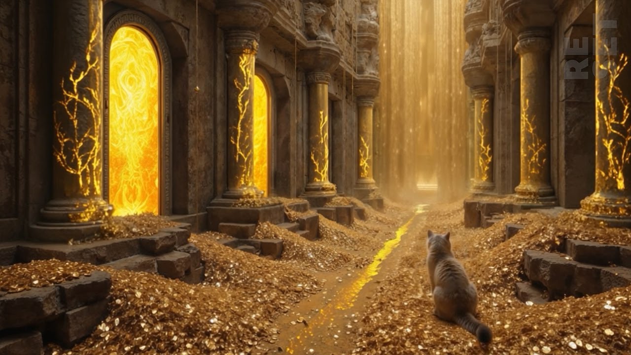 Abundance Meditation | Attract Wealth, Luck & Positive Energy | Golden Temple Visualization 4K