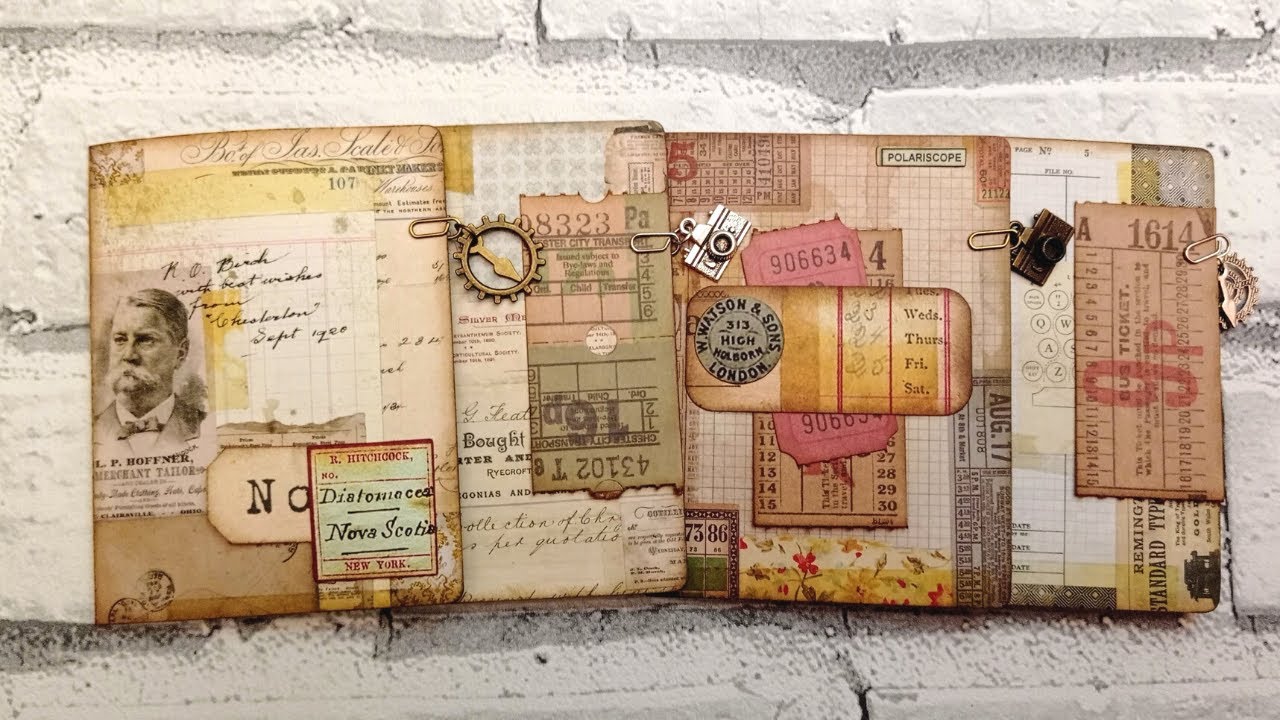 Scrappy Booklets and Notepads using Tim holtz Ephemera