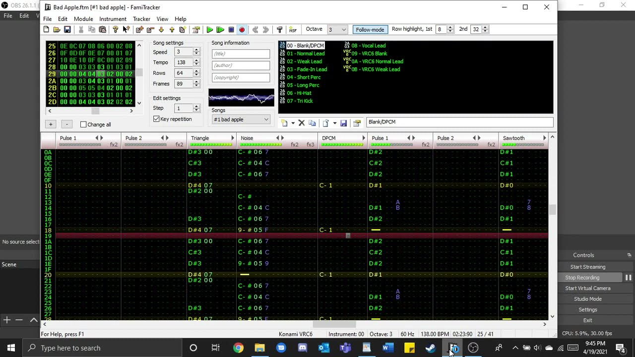 Touhou - Bad Apple (Famitracker VRC6 Remix)