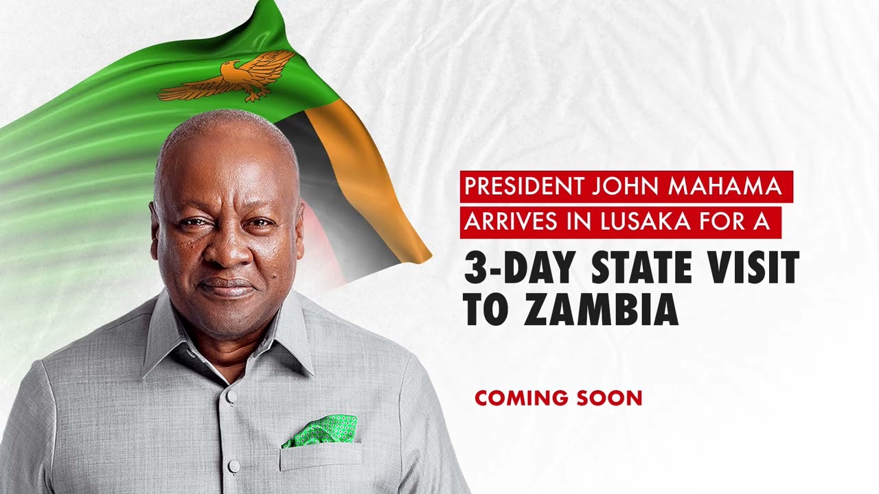 President John Mahama arrives in Lusaka for a 3 day State Visit to Zambia