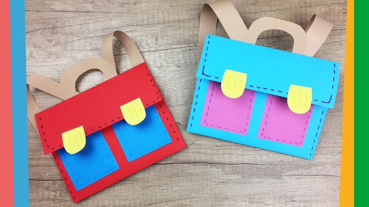 Back to school craft - Easy DIY paper School backpack