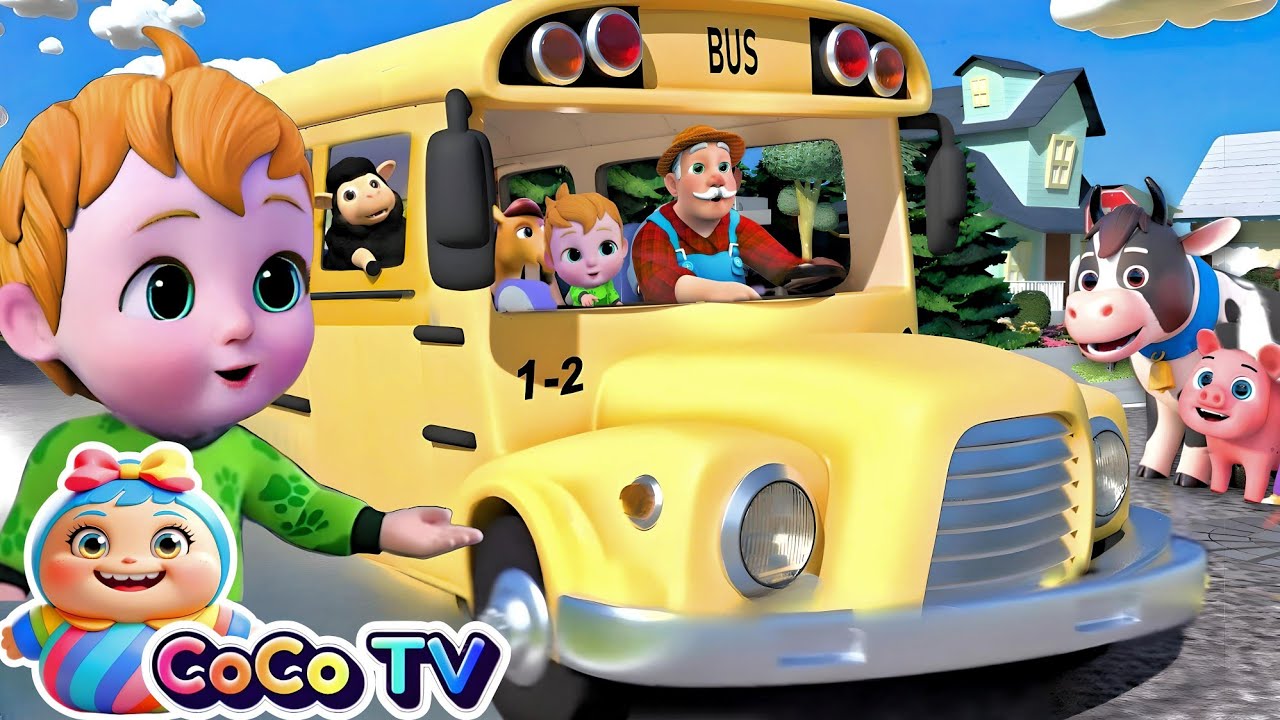 The Wheels on The Bus Song (Animal Version) | CoCo TV🐣 Nursery Rhymes & Kids Songs