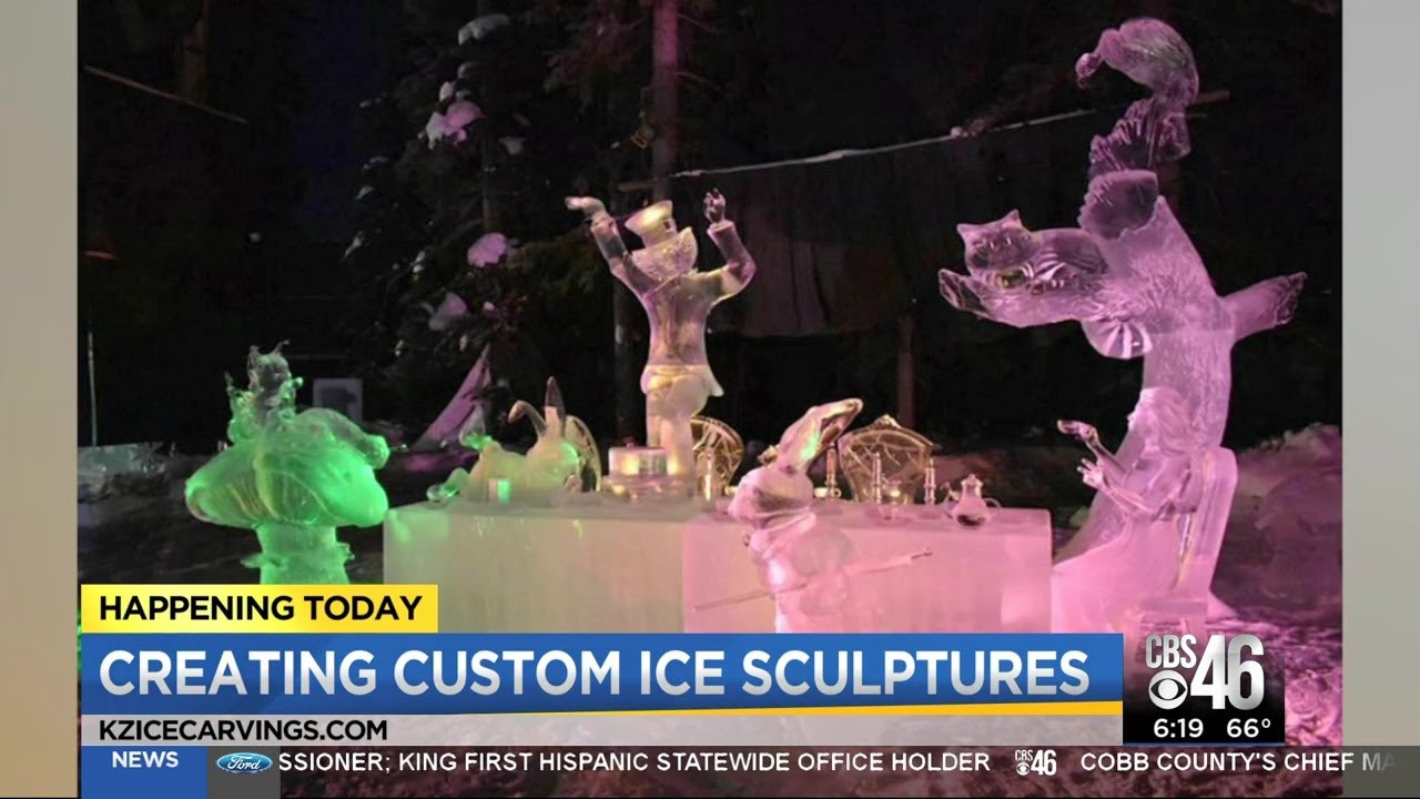 Champion ice sculptor Glenn Hughes from K&Z Ice Carvings hangs out with CBS46