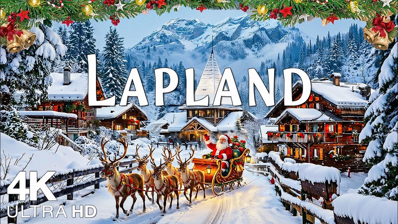 Lapland 4K | Snowy Santa Villages, Frozen Lakes & Northern Lights, Snowy Forests, and Arctic Magic