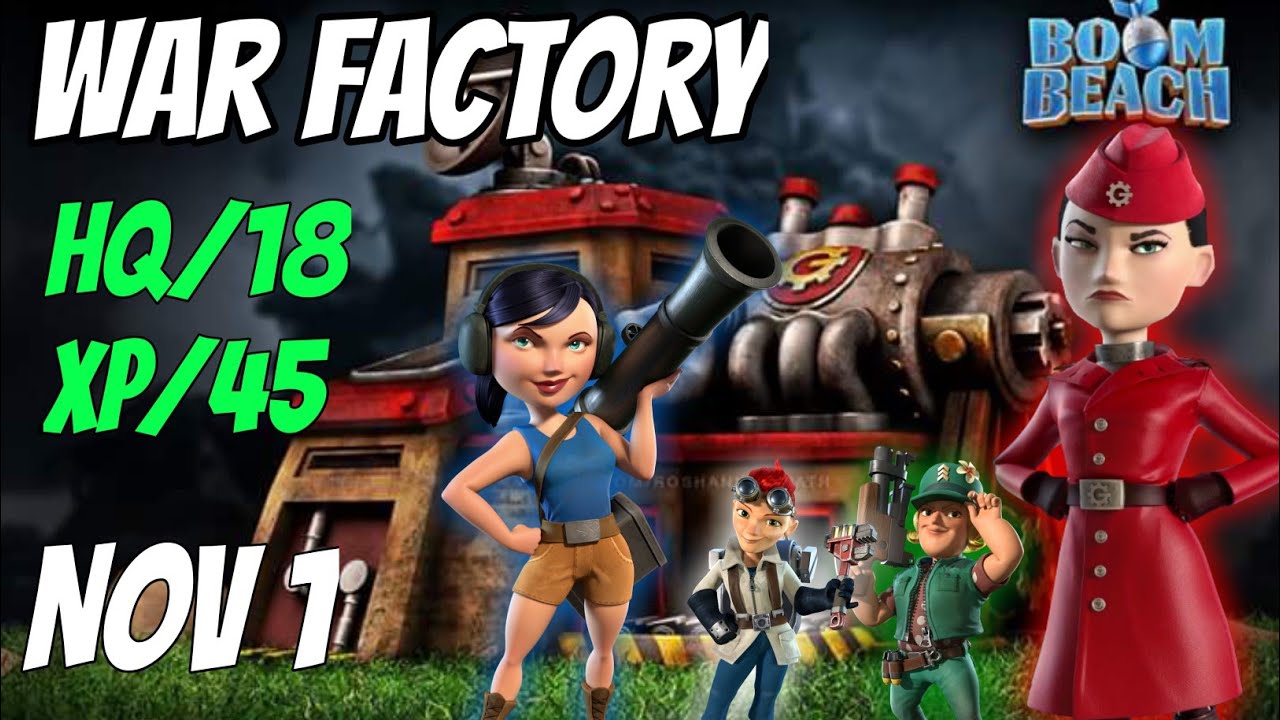 Boom Beach - Hq18/Xp45(Low Level) War Factory Unboosted Gameplay -Nov 1