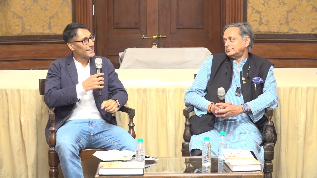 Dr Shashi Tharoor releasing AakashSinghRathore’s  book“Becoming Babasaheb”  & having discussion