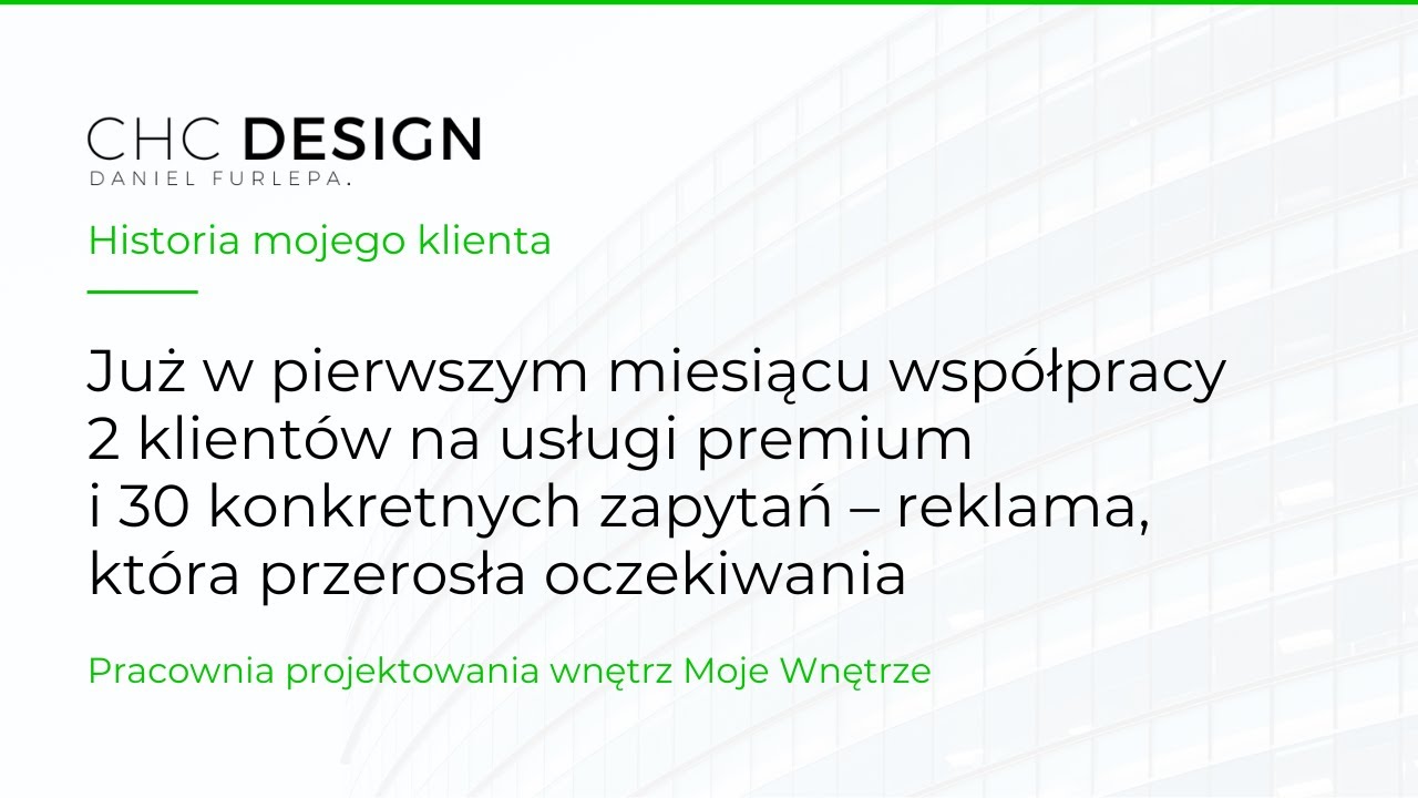 Już w pierwszym miesiącu wsp&oacute;łpracy 2 klient&oacute;w na usługi premium i 30 zapytań &ndash; Moje Wnętrze