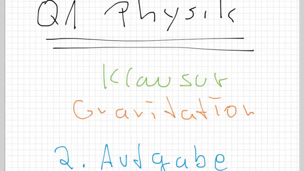 Q1 Physik/ Gravitation / Klausur - 2. Aufgabe
